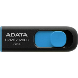 Adata UV128 128GB USB 3.2 Gen 1 Flash Drive  Capless Design  Black/Blue