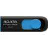 Adata UV128 64GB USB 3.2 Gen 1 Flash Drive  Capless Design  Black/Blue
