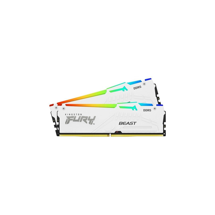 Kingston FURY Beast KF556C36BWEAK2-32 32GB (2x 16GB) DIMM System Memory  5600MHz  DDR5  CL36  White  RGB  Intel XMP  AMD EXPO