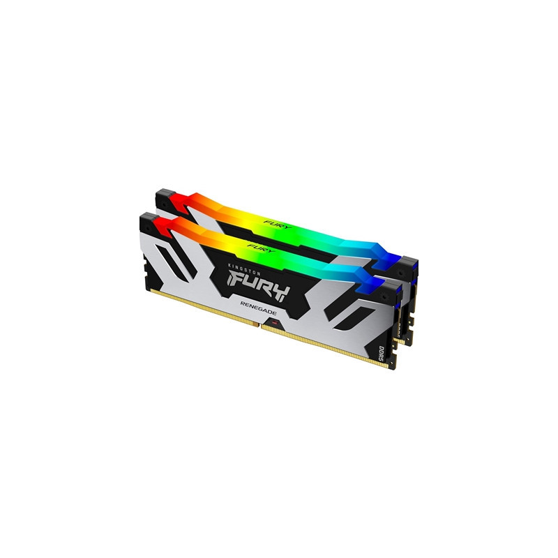 Kingston FURY Renegade KF564C32RSAK2-64 64GB (2x 32GB) DIMM System Memory  6400MHz  DDR5  CL32  Silver  RGB  Intel XMP