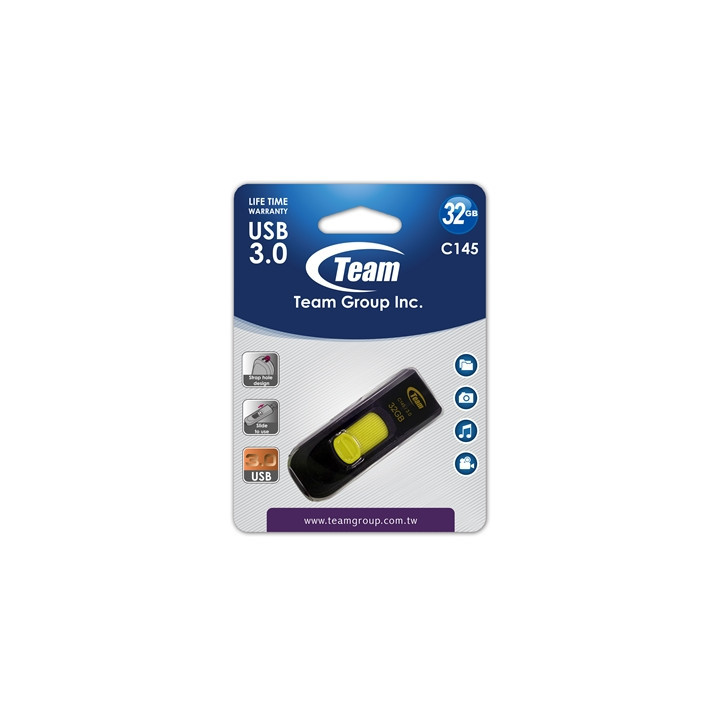 Team C145 32GB USB 3.0 Yellow USB Flash Drive