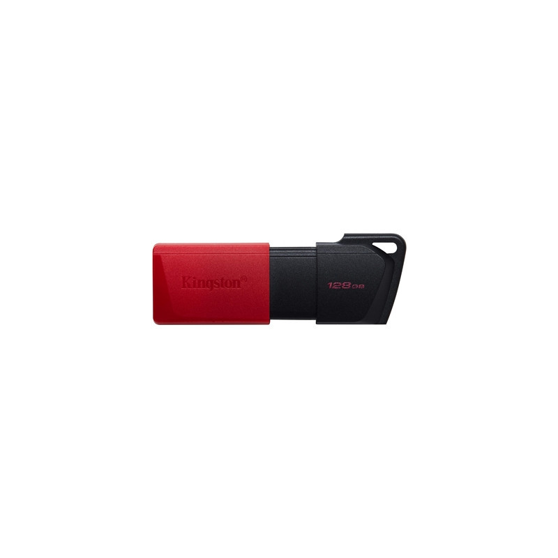 Kingston DataTraveler ExodiaM DTXM/128GB USB Flash Drive  128GB  USB 3.2  Red / Black  Moving Cap Design
