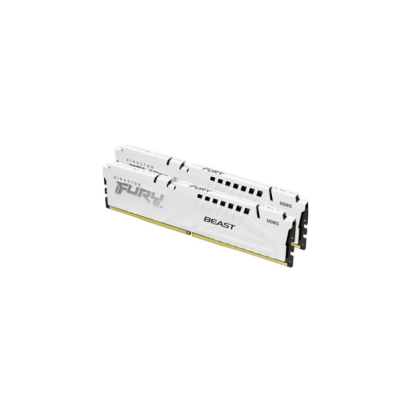 Kingston FURY Beast KF564C32BWEK2-64 64GB (2x 32GB) DIMM System Memory  6400MHz  DDR5  CL32  White  Intel XMP  AMD EXPO