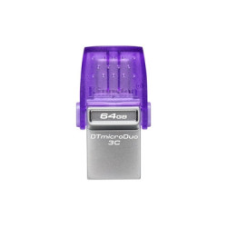 Kingston DataTraveler DTDUO3CG3/64GB 64GB MicroDuo USB OTG Flash Drive  3C  USB-C and Type A