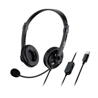 Genius HS-230U Headset with Mic  USB-C Connection  Plug and Play  Adjustable Headband and microphone with In-line Volume Control
