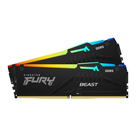 Kingston FURY Beast KF556C36BBEAK2-32 32GB (2x 16GB) DIMM System Memory  5600MHz  DDR5  CL36  Black  RGB  Intel XMP  AMD EXPO