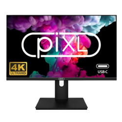 piXL PX27UDH4K 27 Inch 60Hz 4K IPS Monitor with 3840 x 2160 Resolution  5ms Response Time  60Hz Refresh Rate  USB-C  USB-B  USB-