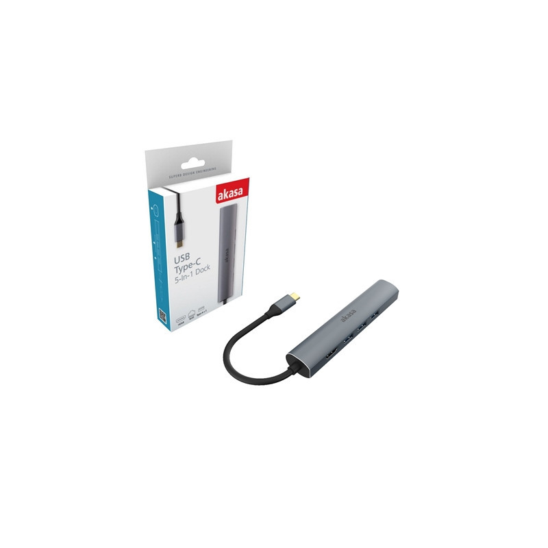 Akasa AK-CBCA22-18BK USB Type-C 5-In-1 Hub with HDMI & Ethernet