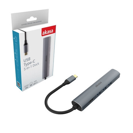 Akasa AK-CBCA22-18BK USB Type-C 5-In-1 Hub with HDMI & Ethernet