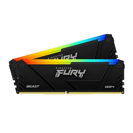Kingston FURY Beast KF432C16BB2AK2/16 16GB (2x 8GB) DIMM System Memory  3200MHz  DDR4  CL16  Black  RGB  Intel XMP