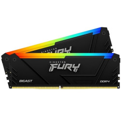 Kingston FURY Beast KF436C17BB2AK2/16 16GB (2x 8GB) DIMM System Memory  3600MHz  DDR4  CL17  Black  RGB  Intel XMP