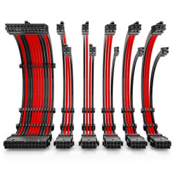 Antec Black/Red PSU Extension Cable Kit - 6 Pack (1x 24 Pin  2x 4+4 Pin  3x 6+2 Pin)