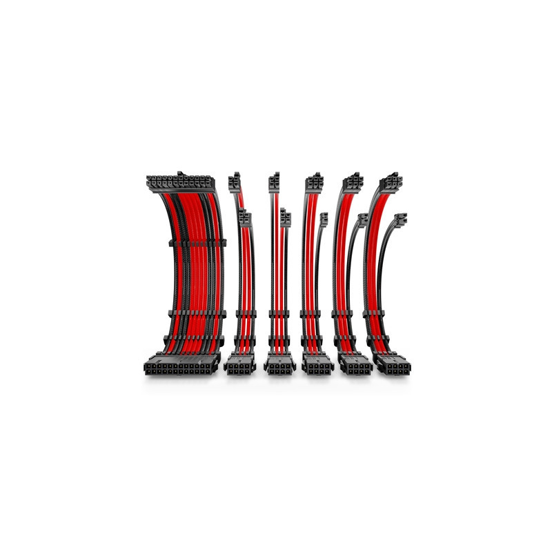 Antec Black/Red PSU Extension Cable Kit - 6 Pack (1x 24 Pin  2x 4+4 Pin  3x 6+2 Pin)