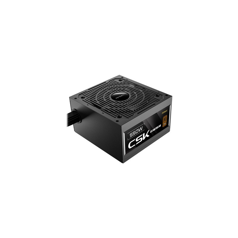 Antec CSK550DC 550W Power Supply  80 Plus Bronze Certified  ATX 12V 2.52  Non-Modular  DC-to-DC  Flat Black Cables  120mm Quiet 