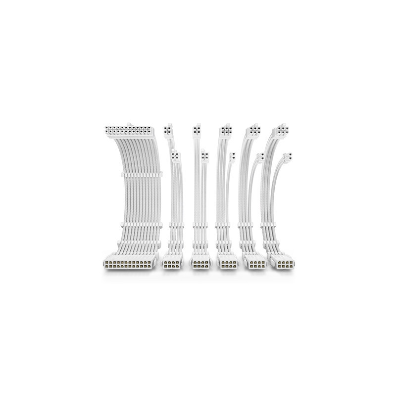 Antec White PSU Extension Cable Kit - 6 Pack (1x 24 Pin  2x 4+4 Pin  3x 6+2 Pin)