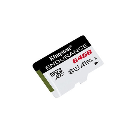 Kingston SDCE/64GB High Endurance micro SD Flash Memory Card  64GB  Class 10  A1  UHS-I U1  Retail Packed