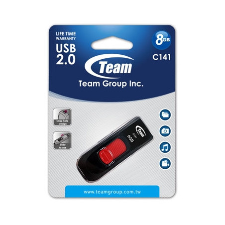 Team C141 8GB USB 2.0 Red USB Flash Drive