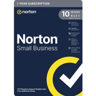 Norton Small Business  Antivirus Software  10 Devices  1-year Subscription  Includes 250GB of Cloud Storage  Dark Web Monitoring