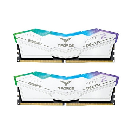 Team T-Force Delta RGB FF4D532G6200HC38ADC01 32GB 6200MHz DDR5 System Memory 2 x 16GB  White  CL38-38-38-78 1.25V