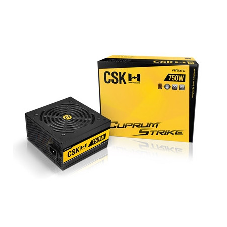 ANTEC Cuprum Strike CSK750H 750W PSU  120mm Silent Fan  80 PLUS Bronze  Semi Modular  UK Plug  Flat Black Cables  CircuitShield 