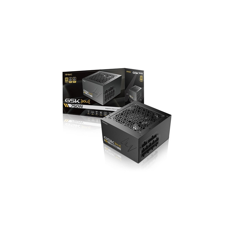 Antec GSK ATX3.1 750W Power Supply - 80 PLUS Gold  Full Modular  PCIe 5.1  JP Capacitors  Zero RPM Manager  7-Year Warranty