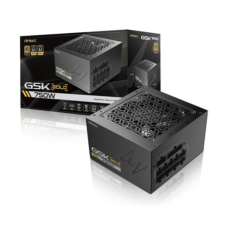 Antec GSK ATX3.1 750W Power Supply - 80 PLUS Gold  Full Modular  PCIe 5.1  JP Capacitors  Zero RPM Manager  7-Year Warranty