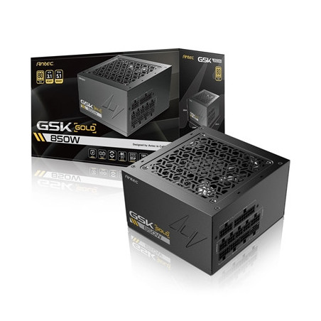 Antec GSK ATX3.1 850W Power Supply  80 PLUS Gold  Full Modular  PCIe 5.1  JP Capacitors  Silent FDB Fan  CircuitShield Protectio
