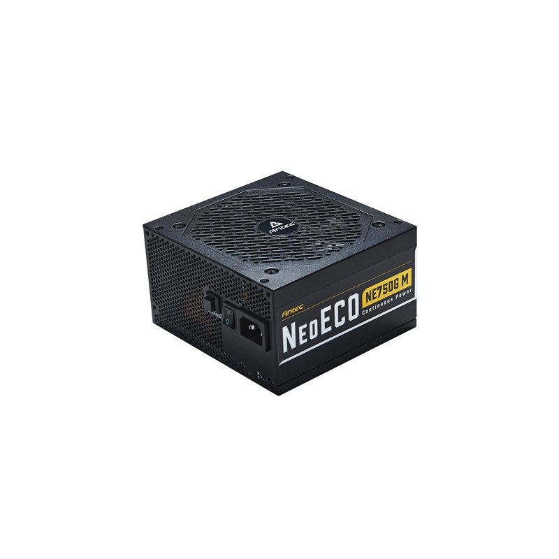 ANTEC NeoECO NE750G M 750W PSU  120mm Silent Fan  80 PLUS Gold  Fully Modular  UK Plug  Heavy-Duty Japanese Capacitors  Hybrid Z