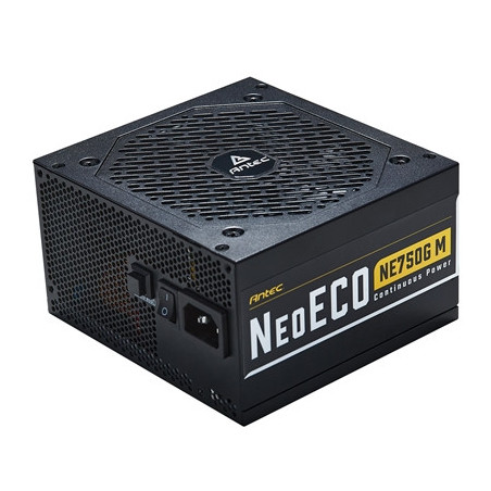 ANTEC NeoECO NE750G M 750W PSU  120mm Silent Fan  80 PLUS Gold  Fully Modular  UK Plug  Heavy-Duty Japanese Capacitors  Hybrid Z