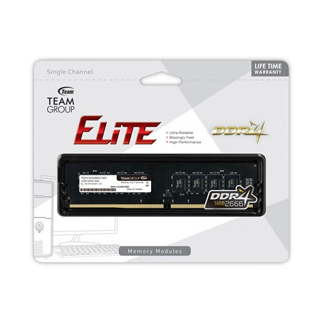 Team ELITE 16GB No Heatsink (1 x 16GB) DDR4 2666MHz DIMM System Memory
