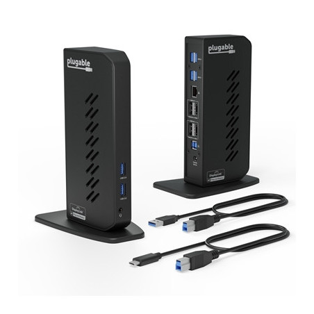 Plugable UD-6950Z Universal Dual Monitor 4K USB-A/USB-C DisplayLink Certified Docking Station