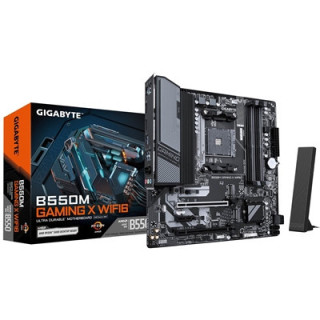 Gigabyte B550M GAMING X WIFI6 AMD AM4 Socket Motherboard  Micro-ATX  4x DDR4 Slots  2x M.2 Sockets  Fitted I/O Shield  GbE LAN  