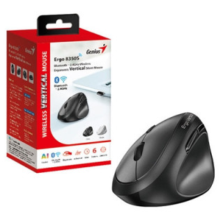 Genius Ergo 8350S Wireless Ergonomic Vertical Mouse  Blutooth & 2.4 GHz  Adjustable DPI levels up to 2400 DPI  5 Button with Scr