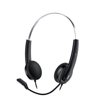 Genius HS-220U Ultra Lightweight Headset with Mic  USB Connection  Plug and Play  Adjustable Headband and microphone with In-lin