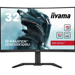 iiyama G-Master GCB3280QSU-B2  Red Eagle 32 Inch Curved Gaming Monitor  Black  2560x1440  0.2ms  180hz  FreeSync  HDMI  Display 