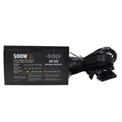 CRONUS 500W ATV ECO PSU  120mm Silent Cooling Fan  80 PLUS Bronze  Non Modular  Flat Black Cables  White Box