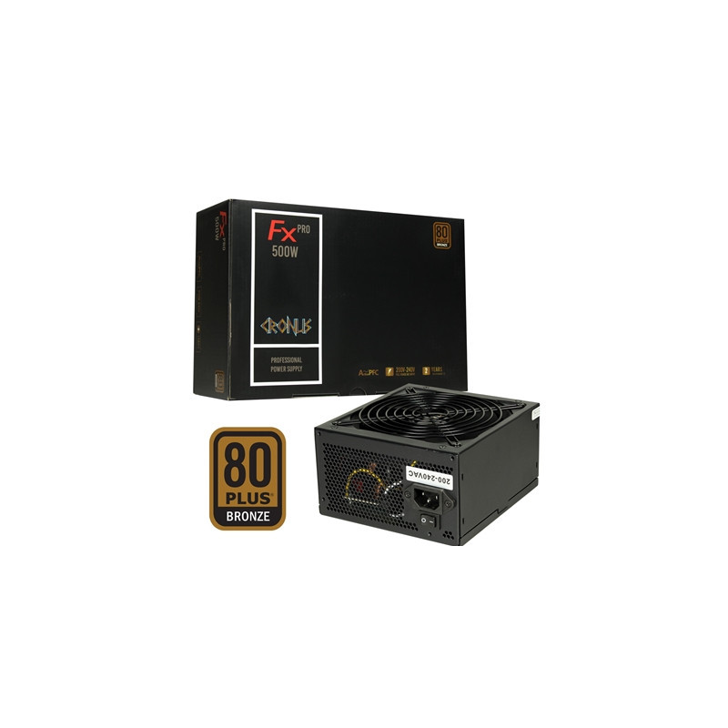 CRONUS 500ATV FX PRO 500W PSU  140mm Silent Cooling Fan  80 PLUS Bronze  Non Modular  Flat Black Cables  Supreme Performance