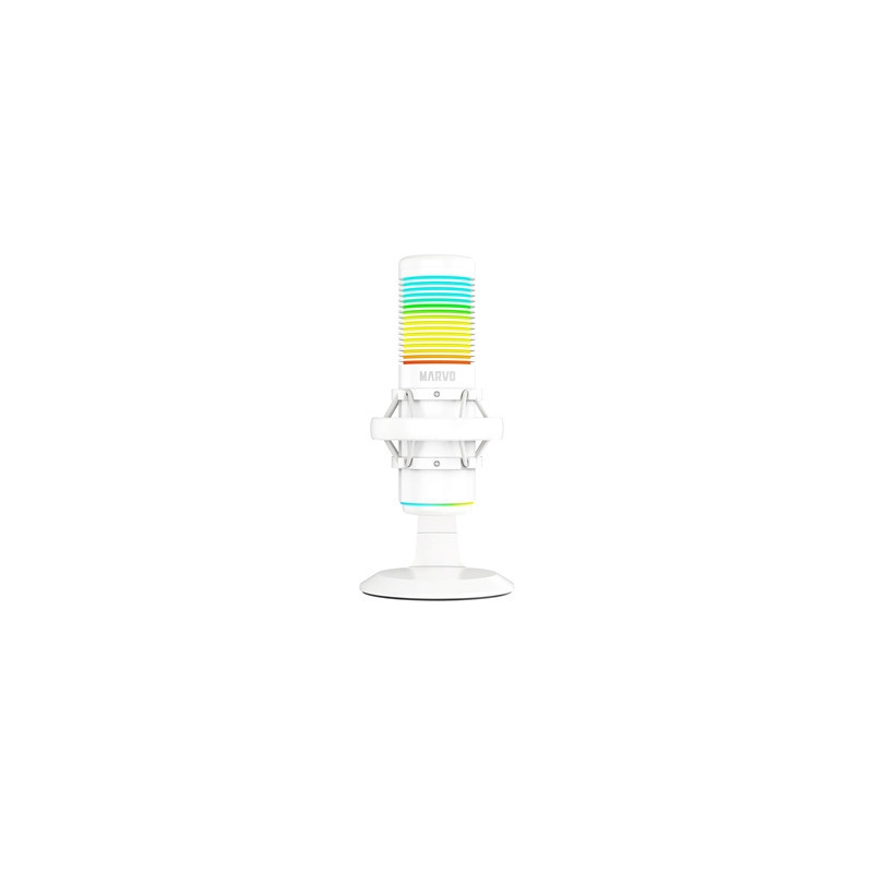 Marvo Scorpion MIC-07 Blast 60 USB RGB Noise Cancelling Wired Gaming Microphone (White)