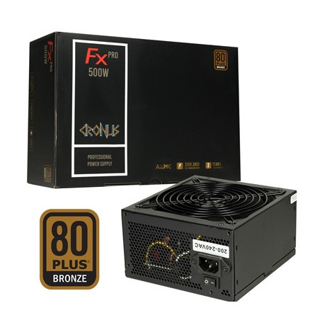 CRONUS 500ATV FX PRO 500W PSU  140mm Silent Cooling Fan  80 PLUS Bronze  Non Modular  Flat Black Cables  Supreme Performance