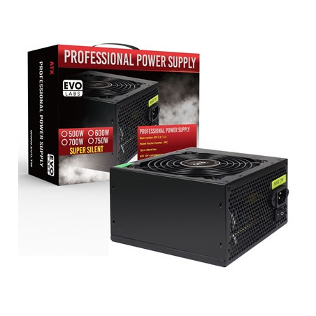EVO LABS BR750-12BL 750W PSU 120mm Black Silent Fan with Improved Ventilation  Non Modular  High-Efficiency  PFC Certified  CE C