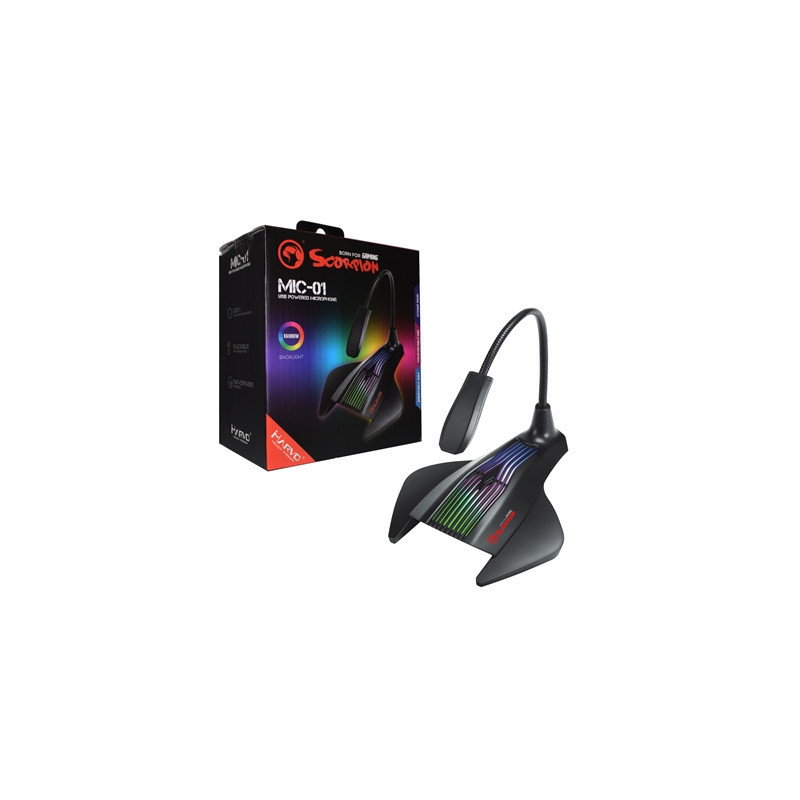 Marvo Scorpion MIC-01 RGB USB Powered Flexible Gaming and Streaming Microphone