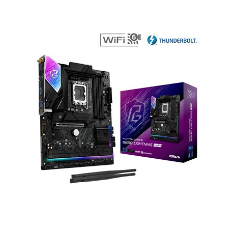 ASRock B860 Lightning WiFi PHANTOM GAMING Intel 1851 Socket Motherboard  ATX  4x DDR5 Slots  4x M.2 Sockets  2x USB-C Port  Fitt