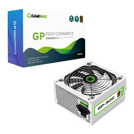 GameMax GP-500 500W 80 Plus Bronze Certified Power Supply Unit with Ultra Silent 140mm White Fan  High Efficiency  and Reliable 