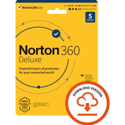Norton 360 Deluxe  Antivirus Software for 5 Devices  1-year Subscription  Includes Secure VPN  Password Manager and 50GB of Clou