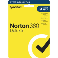 Norton 360 Deluxe  Antivirus Software for 5 Devices  1-year Subscription  Includes Secure VPN  Password Manager and 50GB of Clou