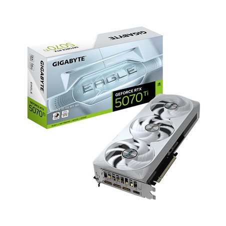 Gigabyte NVIDIA GeForce RTX 5070 Ti EAGLE OC ICE SFF 16GB GDDR7 Graphics Card  8960 CUDA Cores  2542 MHz Core Clock  Triple Fan 