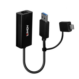 Lindy USB 3.2 Gen 1 Gigabit Ethernet Converter  Bus-Powered  No External Power Supply Required