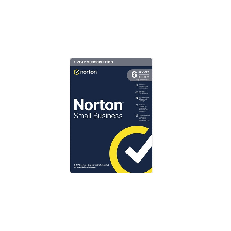 Norton Small Business  Antivirus Software  6 Devices  1-year Subscription  Includes 250GB of Cloud Storage  Dark Web Monitoring 