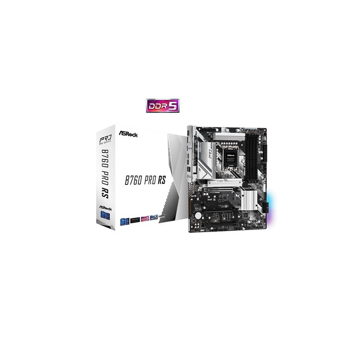 ASRock B760 PRO RS Intel 1700 Socket Motherboard  ATX  4x DDR5 Slots  3x M.2 Sockets  Fitted I/O Shield  2.5GbE LAN  1x DisplayP