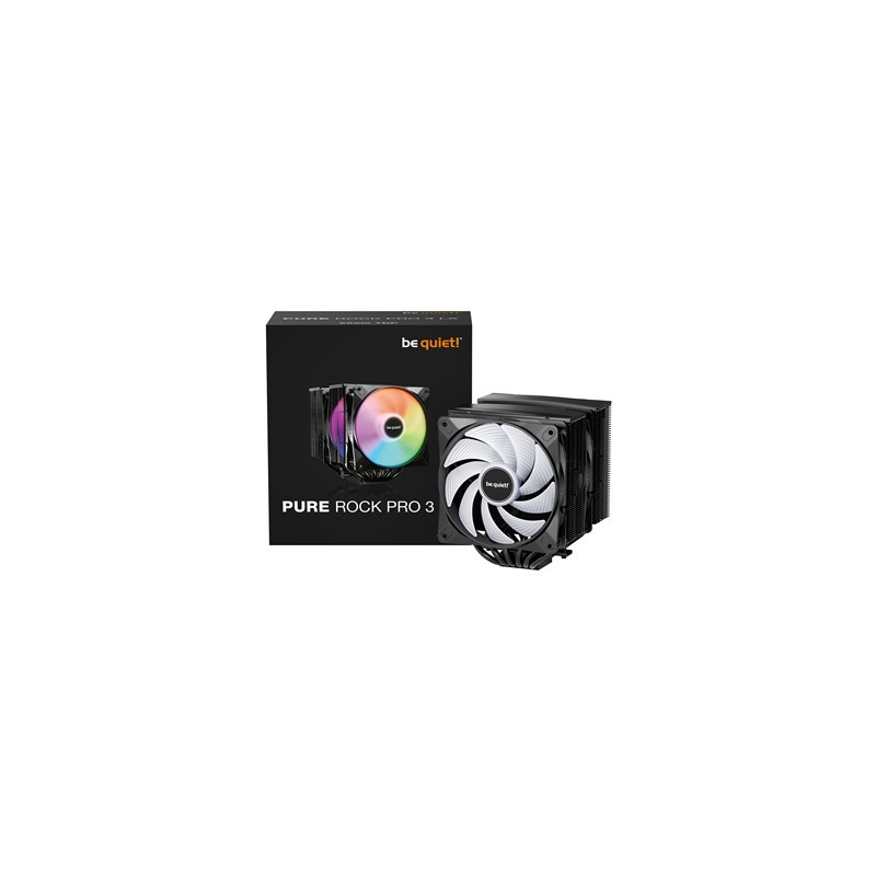 be quiet! Pure Rock Pro 3 LX CPU Cooler  Universal Socket  2 x Light Wings Fans  2000RPM  only 34.8dB(A) at maximum fan speed  2